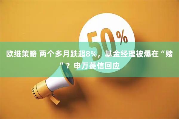 欧维策略 两个多月跌超8%，基金经理被爆在“赌”？申万菱信回应